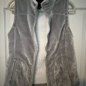 Gray Sherpa-Lined Vest